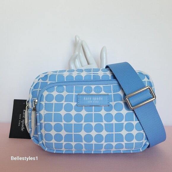 KATE SPADE Belt Bag Noel Jacquarded Printed Fabric Bag- Astral Blue color ⭐ - Picture 1 of 16